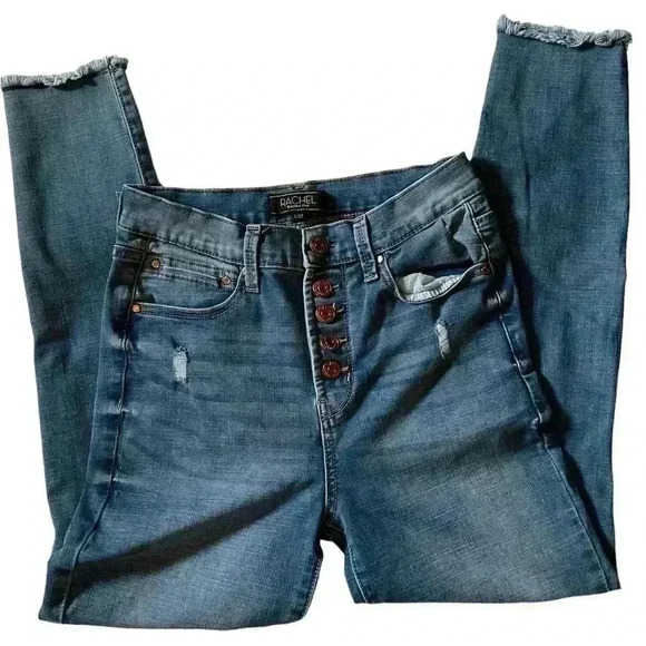 RACHEL Rachel Roy Women’s Distressed Button Fly Jeans Size 4/27 - Picture 1 of 14